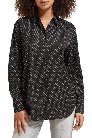 Biologisch Katoenen Blouse Relaxed-fit - Zwart