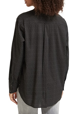 Biologisch Katoenen Blouse Relaxed-fit - Zwart