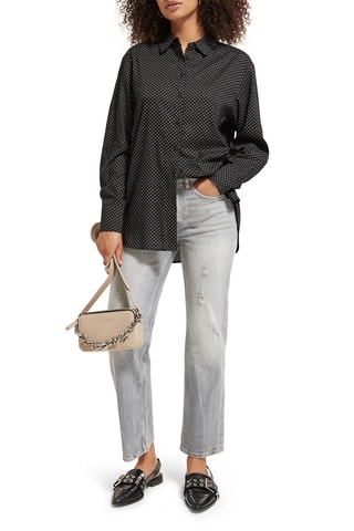 Biologisch Katoenen Blouse Relaxed-fit - Zwart