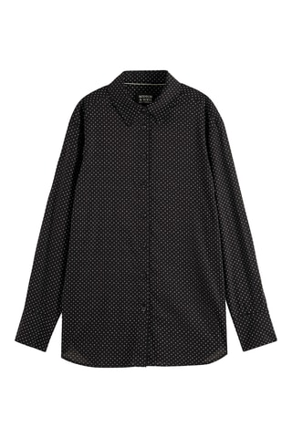 Biologisch Katoenen Blouse Relaxed-fit - Zwart