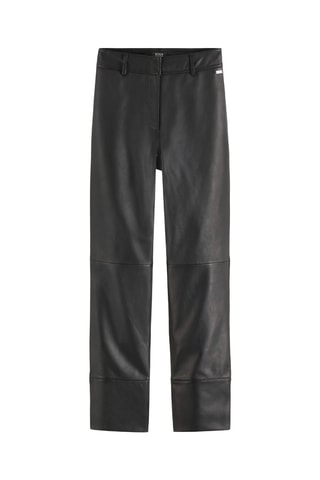 Schapenleren Broek Hoge taille.- Zwart
