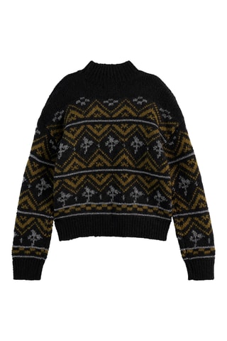 Wollen en Mohair Trui- Zwart