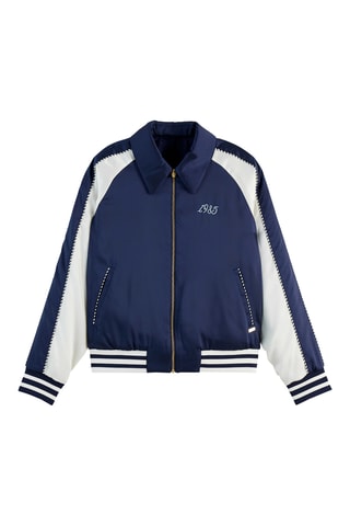 Dubbelzijdig baseball jasje- Marineblauw