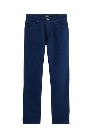 Velours Broek Slim- Marineblauw