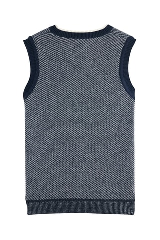 Wollen vest zonder mouwen- Marineblauw
