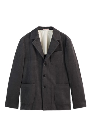 Velours Blazer Relaxed-fit - Donkergrijs