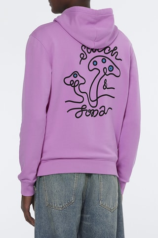 Sweater met capuchon - Donkerroze