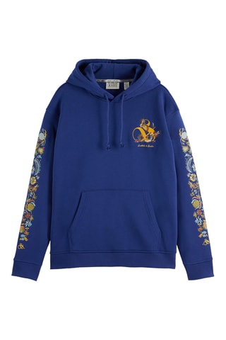 Sweater relaxed met capuchon - Blauw