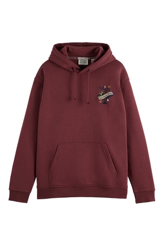 Sweater relaxed met capuchon - Bordeauxrood