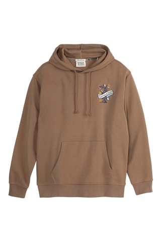 Sweater relaxed met capuchon - Bruin