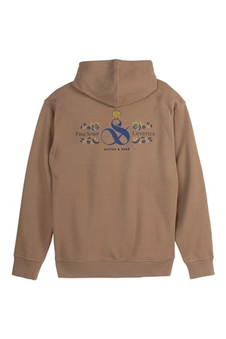 Sweater relaxed met capuchon - Bruin