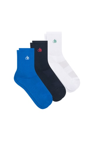 3 Paar Biologisch Katoenen Sokken - Blauw