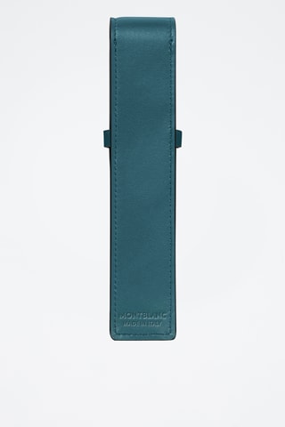 Estuche de piel para artículo de escritura - Azul petróleo