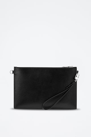 Bolso de mano de piel - Negro