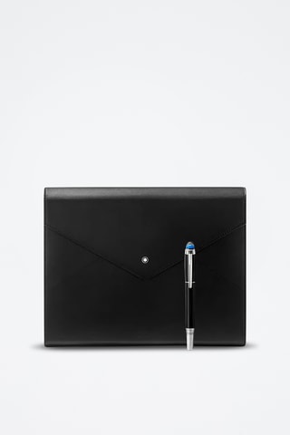 Bolso de mano de piel - Negro