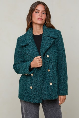 Abrigo marinero - Verde oscuro jaspeado