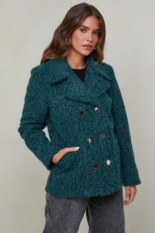 Abrigo marinero - Verde oscuro jaspeado