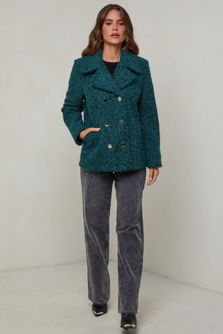 Abrigo marinero - Verde oscuro jaspeado