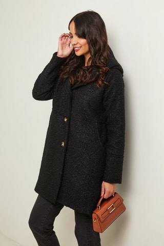 Abrigo con capucha - Negro