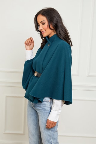 Abrigo capa - 
Azul petróleo