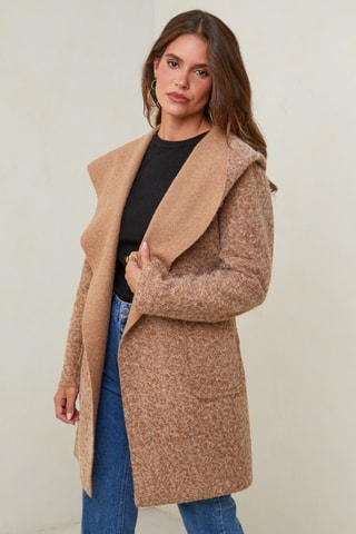 Abrigo con capucha - Camel