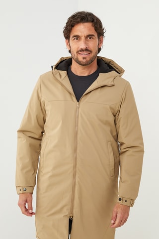 Parka con capucha - Beige