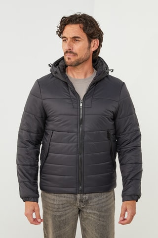 Anorak con capucha - Negro