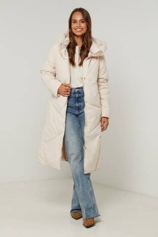 Anorak largo con capucha - Beige