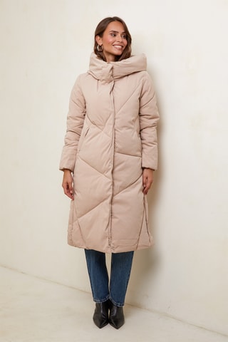 Anorak largo con capucha - Camel