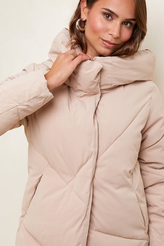 Anorak largo con capucha - Camel