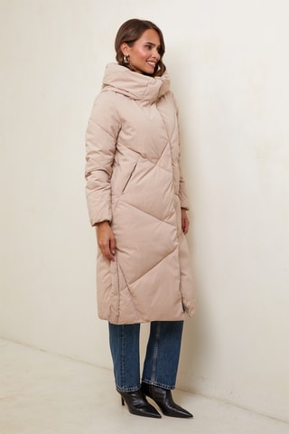 Anorak largo con capucha - Camel