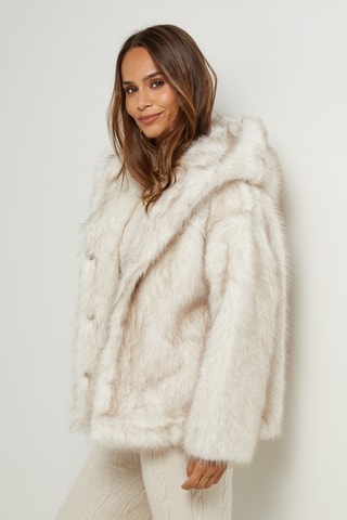 Chaqueta con capucha - Marfil