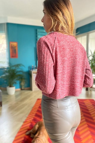 Trui Gemêleerd Bordeauxrood