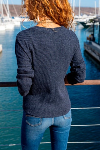 Trui Gemêleerd Marineblauw