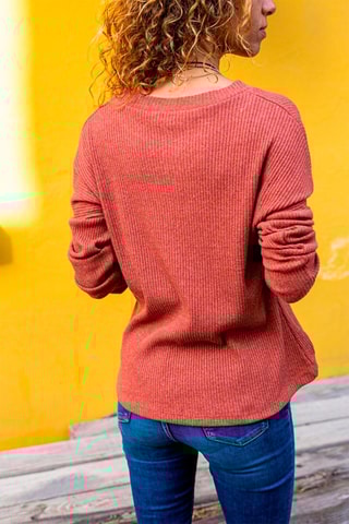 Trui Gemêleerd Steenrood