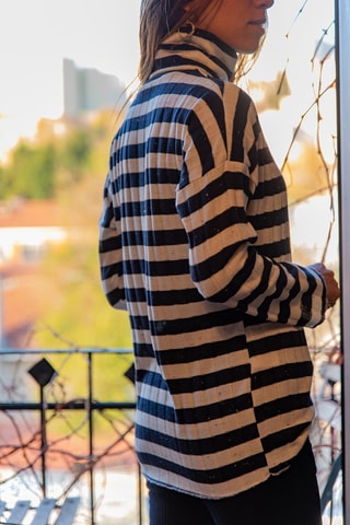 Trui Marineblauw en Ecru