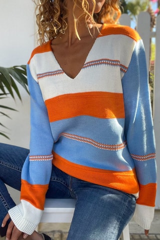 Trui - Blauw en oranje