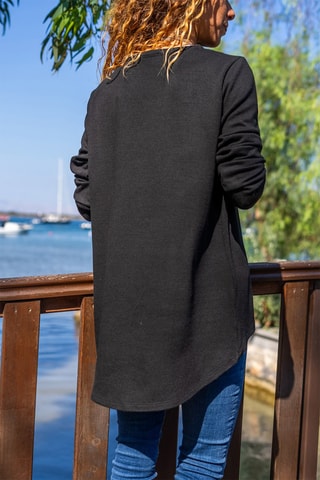 Asymmetrisch Vest Gemêleerd Zwart