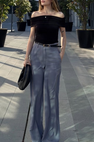 Broek Hoge Taille - Donkergrijs