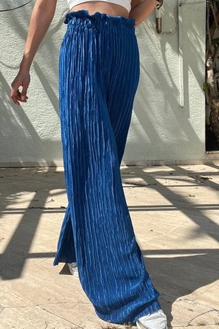 Broek Hoge Taille - Indigoblauw