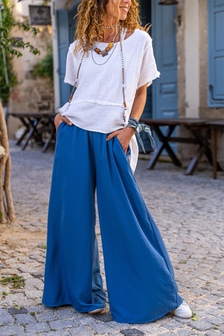 Palazzobroek Indigoblauw