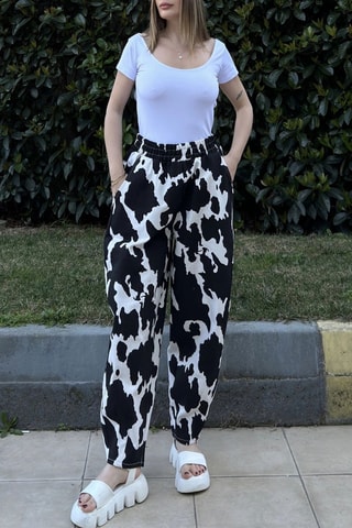 Broek Hoge Taille - Zwart en Wit