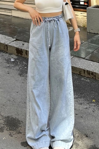 Palazzojeans Hoge Taille- Lichtblauw