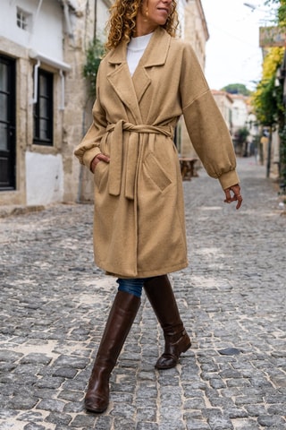 Wollen Jas Karamelbruin