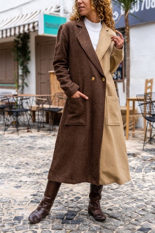 Wollen Jas Bruin en Beige