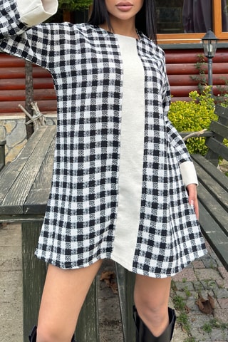 Trapezium Jurk  Zwart en Wit