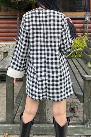 Trapezium Jurk  Zwart en Wit