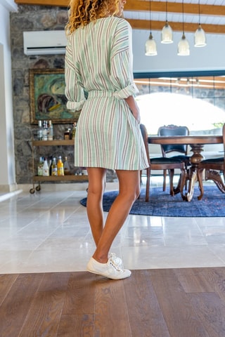 Jurk Turquoise en Wit