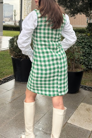 Rechte Jurk   Groen en Wit