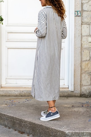 Rechte Jurk - Wit en grijs